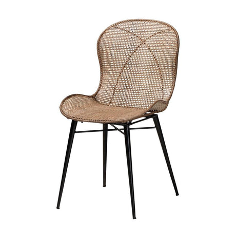 Emmali Modern Wicker Fair Greywashed Rattan and Natural Brown Finished Wood 7-Piece Dining Set