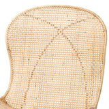 Sabelle Japandi Natural Brown Mahogany and Rattan 2-Piece Dining Chair Set