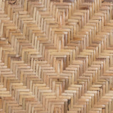 Parthenia Mid-Century Modern Two-Tone Black and Walnut Brown Finished Mahogany Wood and Natural Rattan Dining Chair