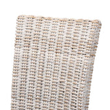 Trianna Rustic Transitional Whitewashed Rattan and Natural Brown Finished Wood Dining Chair