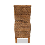 Trianna Rustic Transitional Natural Seagrass and Brown Finished Wood Dining Chair