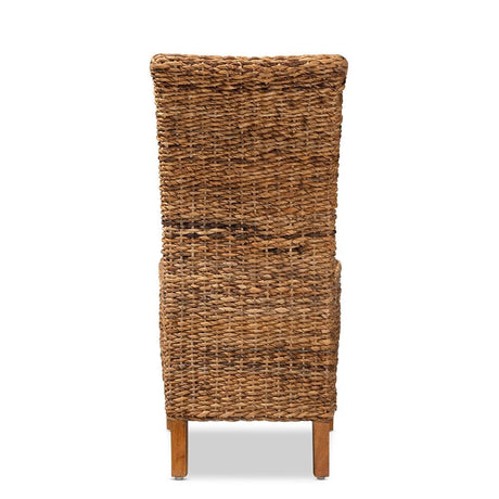 Trianna Rustic Transitional Natural Seagrass and Brown Finished Wood Dining Chair