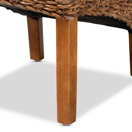 Trianna Rustic Transitional Natural Seagrass and Brown Finished Wood Dining Chair