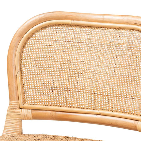 Adrena Modern Wicker Fair Natural Brown Rattan Bar Stool