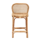 Adrena Modern Wicker Fair Natural Brown Rattan Counter Stool