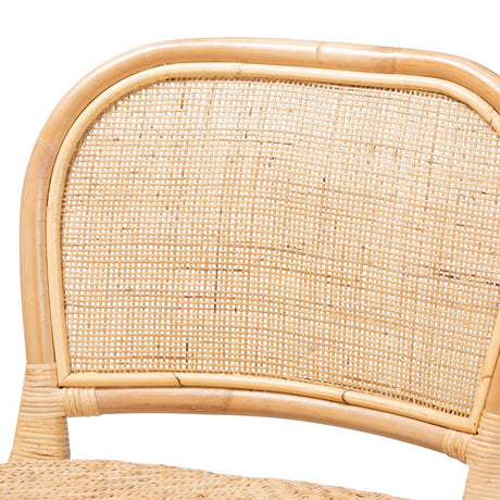 Adrena Modern Wicker Fair Natural Brown Rattan Counter Stool