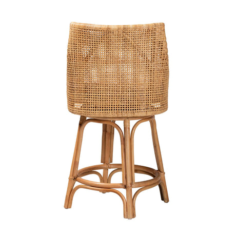Bella Modern Wicker Fair Natural Brown Rattan Counter Stool