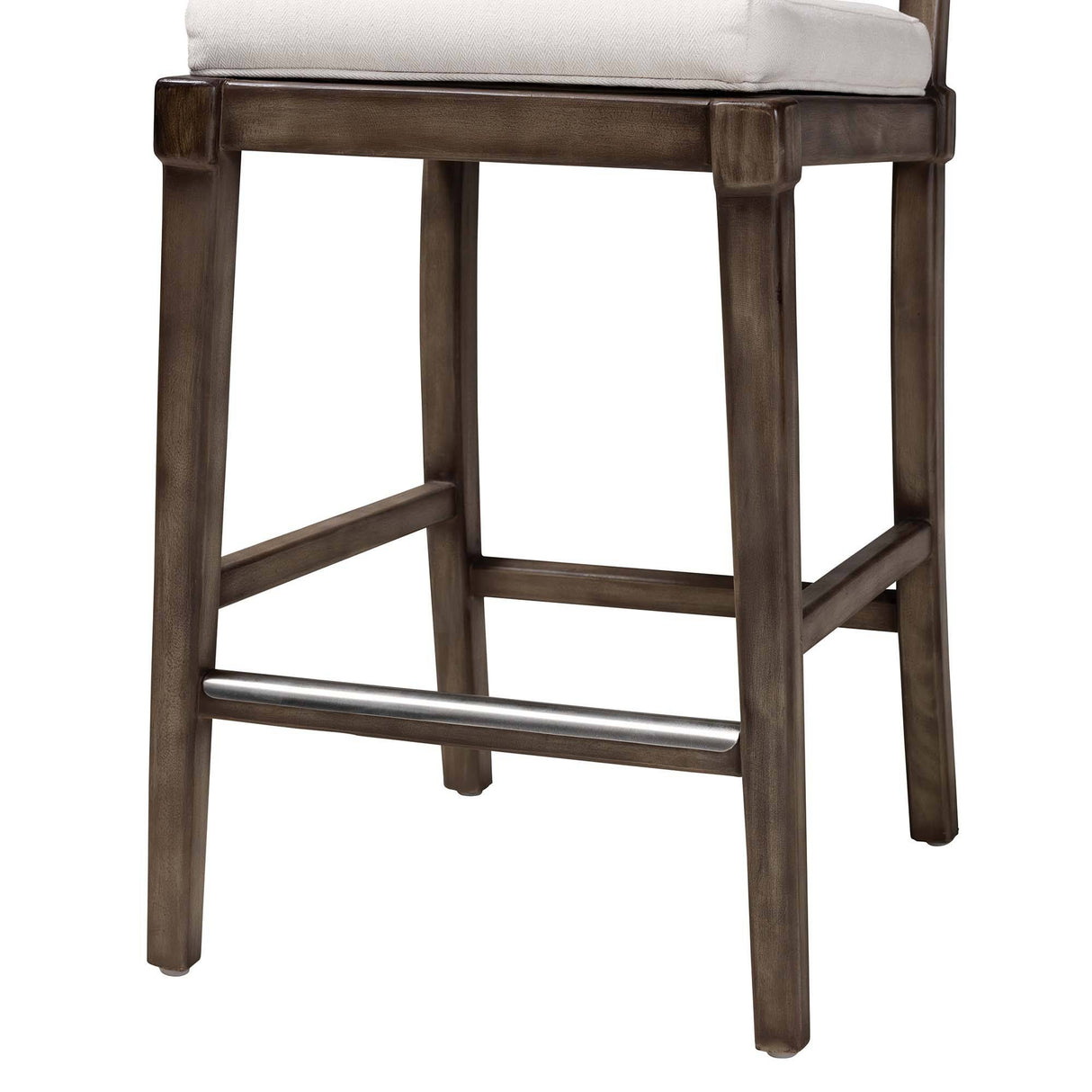 Porsha Modern Wicker Fair Dark Brown Finished Mahogany Wood and Natural Rattan Counter Stool