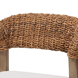 Chloe Modern Wicker Fair Walnut Brown Finished Mahogany Wood and Natural Rattan Dining Chair