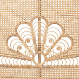 Marlette Modern Wicker Fair Natural Brown Rattan Queen Size Standalone Headboard