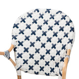 Bryson Modern French Blue and White Weaving and Natural Rattan Bistro Chair