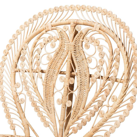 Princessa Modern Wicker Fair Natural Brown Rattan Peacock Accent Chair