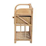 Kobie Modern Wicker Fair Natural Brown Rattan 1-Drawer Nightstand