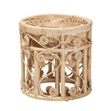 Bowie Modern Wicker Fair Natural Brown Rattan 2-Piece Nesting End Table Set