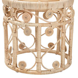 Bowie Modern Wicker Fair Natural Brown Rattan 2-Piece Nesting End Table Set