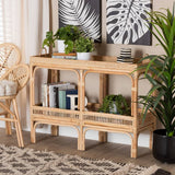 Lombok Modern Wicker Fair Natural Brown Rattan Console Table