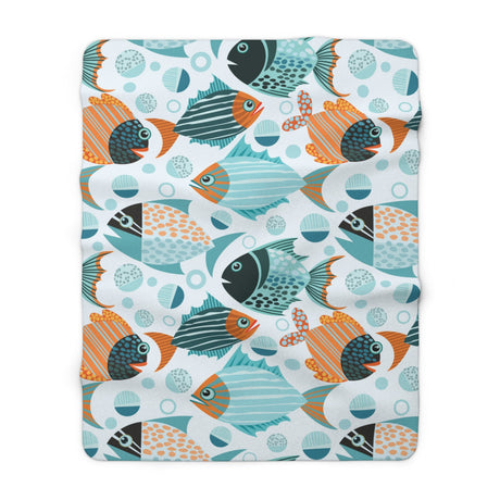 Tropical Fish Sherpa Fleece Blanket