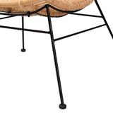 Colorado Modern Wicker Fair Natural Brown Rattan and Black Metal Accent Chair