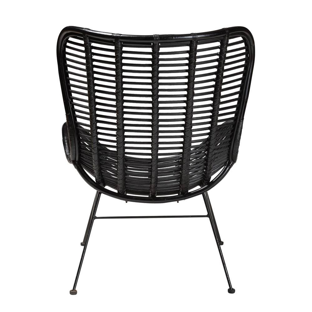 Colorado Modern Wicker Fair Black Rattan and Metal Accent Chair