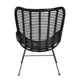 Colorado Modern Wicker Fair Black Rattan and Metal Accent Chair