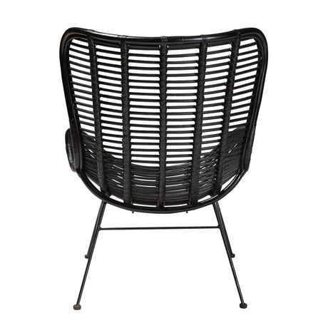 Colorado Modern Wicker Fair Black Rattan and Metal Accent Chair