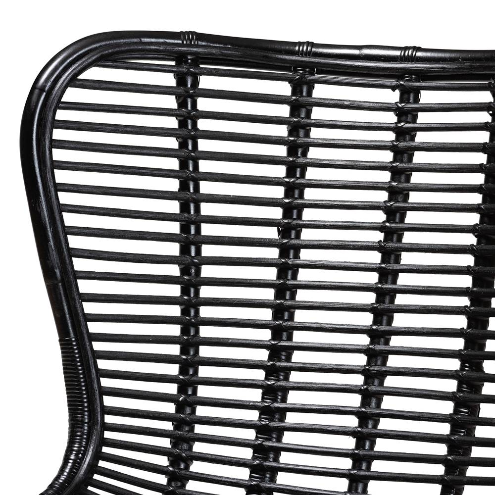 Colorado Modern Wicker Fair Black Rattan and Metal Accent Chair