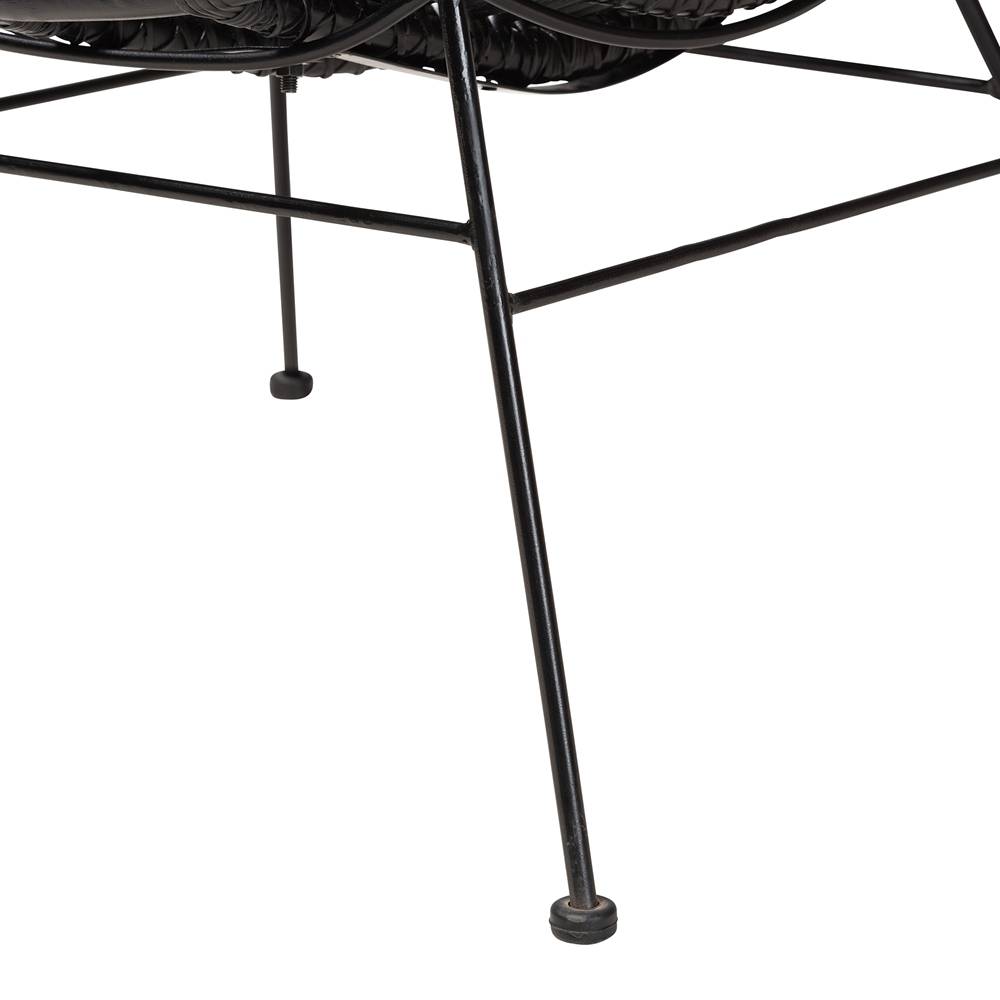 Colorado Modern Wicker Fair Black Rattan and Metal Accent Chair