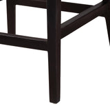 Lingga Modern Wicker Fair Dark Brown Mahogany Wood and Natural Rattan Counter Stool