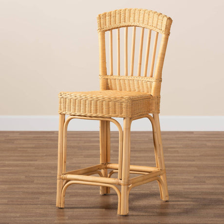 Barito Modern Wicker Fair Natural Rattan Counter Stool