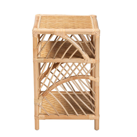 Baara Modern Wicker Fair Natural Brown Rattan Nightstand