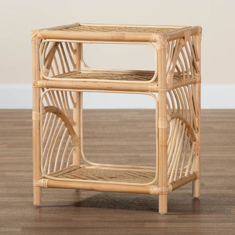 Baara Modern Wicker Fair Natural Brown Rattan Nightstand
