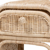 Magni Modern Wicker Fair Natural Brown Rattan 1-Drawer Nightstand