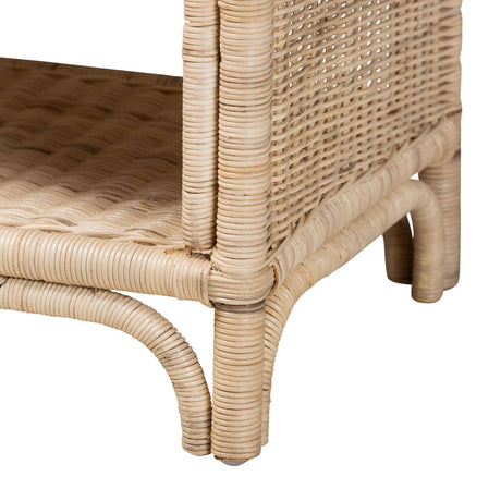 Magni Modern Wicker Fair Natural Brown Rattan 1-Drawer Nightstand