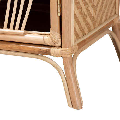 Danna Modern Wicker Fair Natural Brown Rattan Nightstand