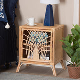 Danna Modern Wicker Fair Natural Brown Rattan Nightstand