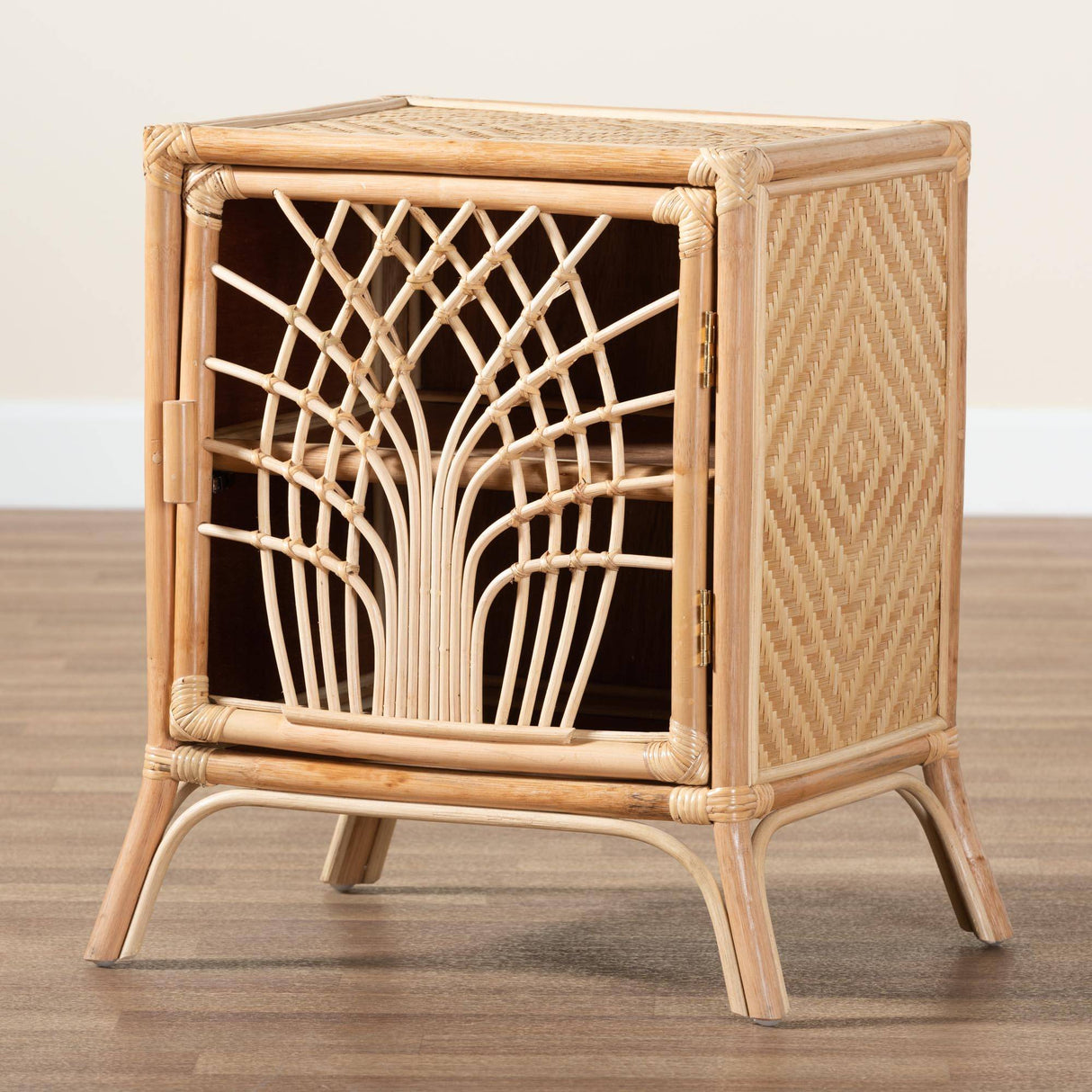 Danna Modern Wicker Fair Natural Brown Rattan Nightstand