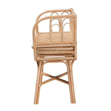 Panchali Modern Wicker Fair Natural Brown Rattan Nightstand