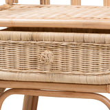 Panchali Modern Wicker Fair Natural Brown Rattan Nightstand