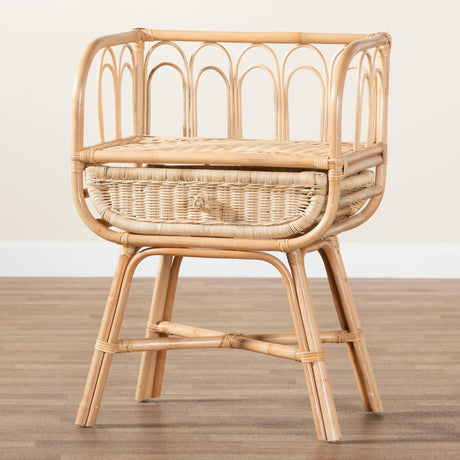 Panchali Modern Wicker Fair Natural Brown Rattan Nightstand