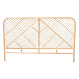 Walid Modern Wicker Fair Natural Brown Rattan Queen Size Standalone Headboard