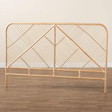 Walid Modern Wicker Fair Natural Brown Rattan Queen Size Standalone Headboard