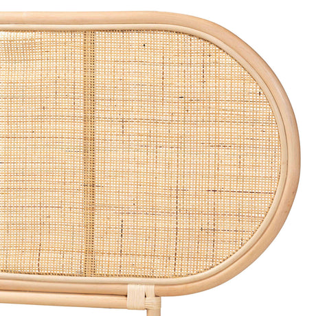 Reegan Modern Wicker Fair Natural Brown Rattan Queen Size Standalone Headboard