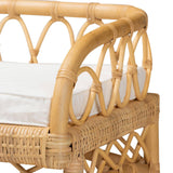 Leryn Modern Wicker Fair Natural Brown Rattan Bench