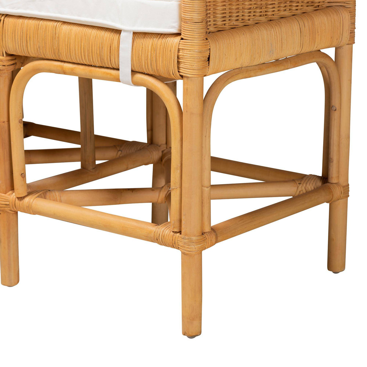 Nairi Modern Wicker Fair Natural Brown Rattan Bench