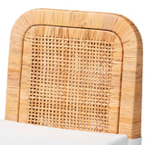 Zariah Modern Wicker Fair Natural Brown Rattan and Mahogany Wood 2-Piece Dining Chair Set