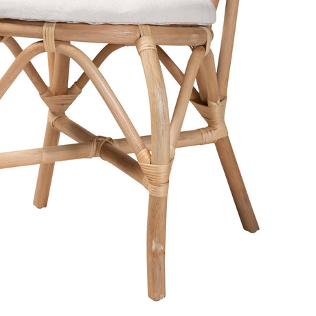 Jerica Modern Wicker Fair Natural Brown Rattan Dining Chair