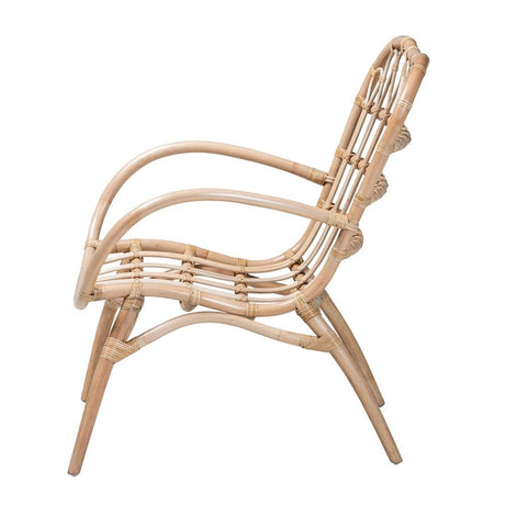 Bajo Modern Wicker Fair Natural Brown Rattan Arm Chair