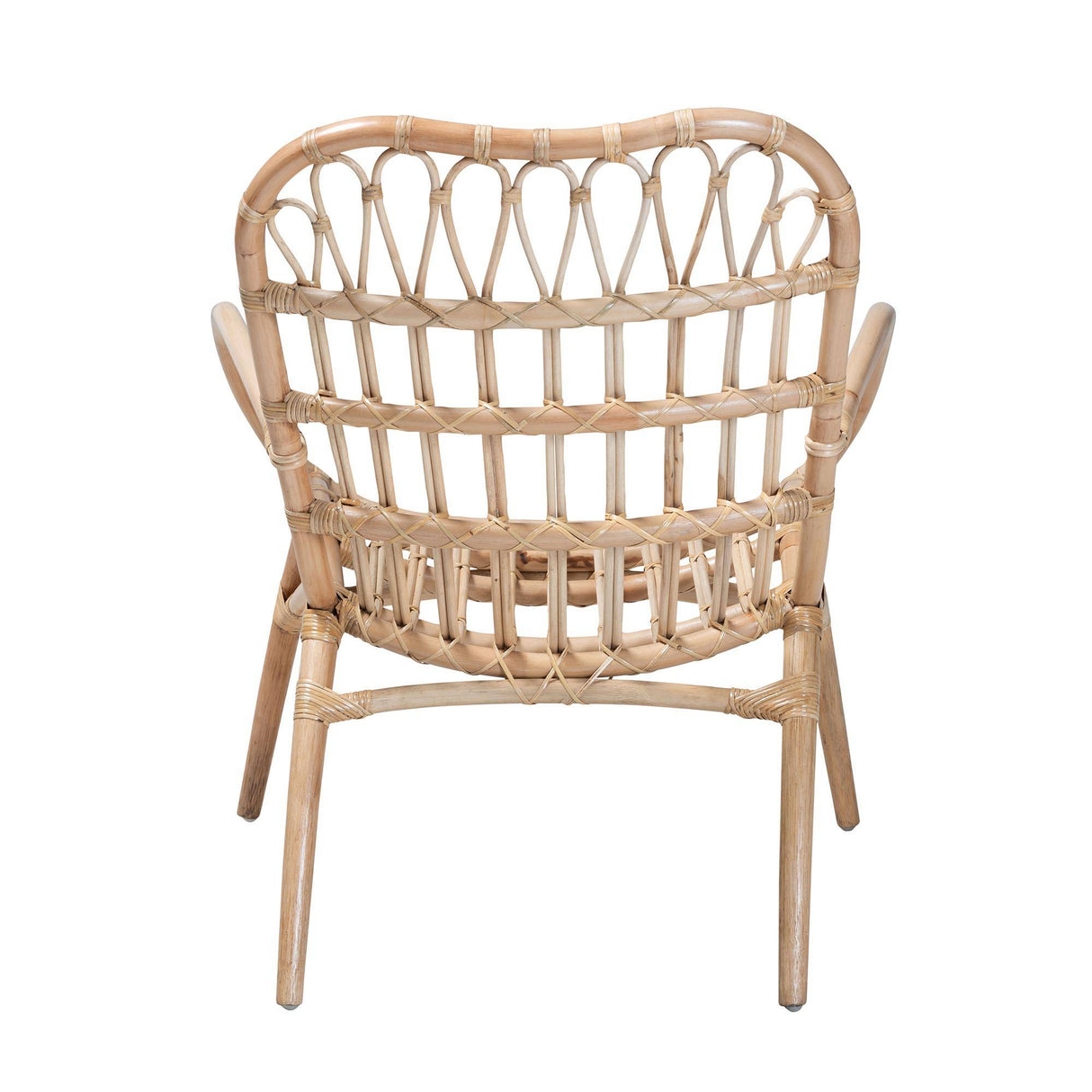 Bajo Modern Wicker Fair Natural Brown Rattan Arm Chair