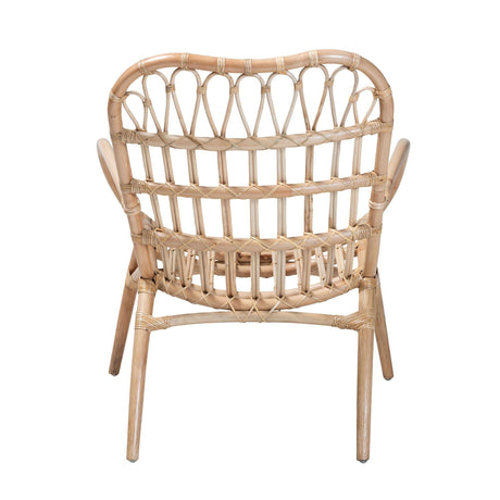 Bajo Modern Wicker Fair Natural Brown Rattan Arm Chair