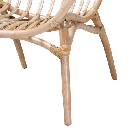 Bajo Modern Wicker Fair Natural Brown Rattan Arm Chair
